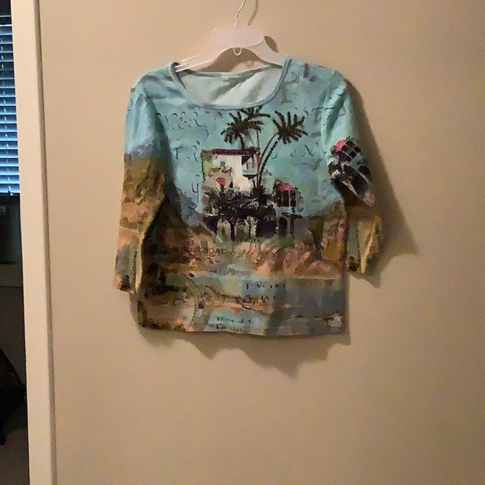 Decorated Mid Sleeve Tee Shirt Top